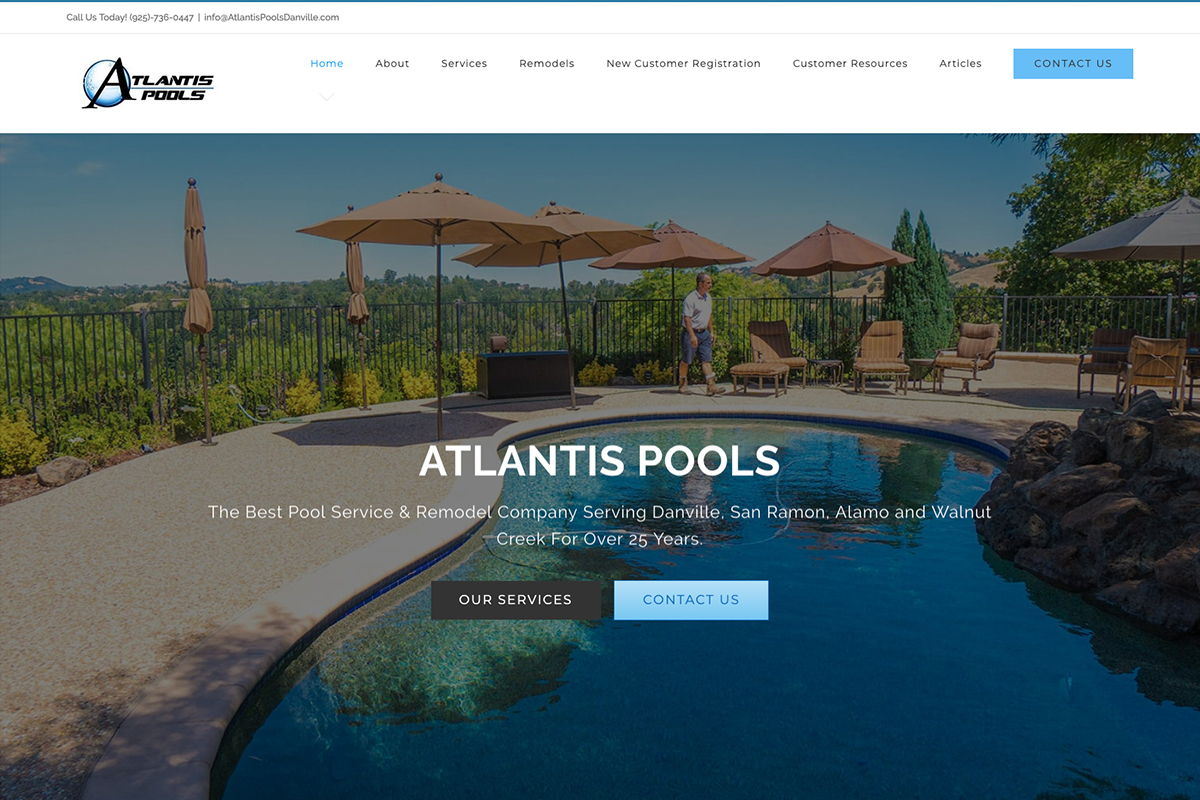Atlantis Pools Website